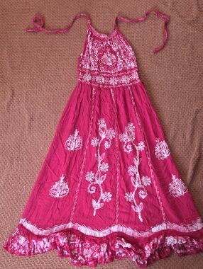 Shoreline Hot Pink Smocked Halter Top